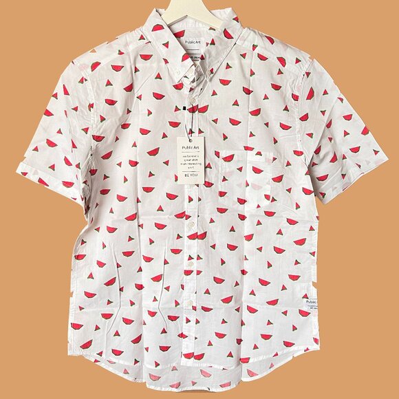 PUBLIC ART brand polo shirt BNWT from Nordstrom Rack Watermelon slices deesign - Picture 1 of 7